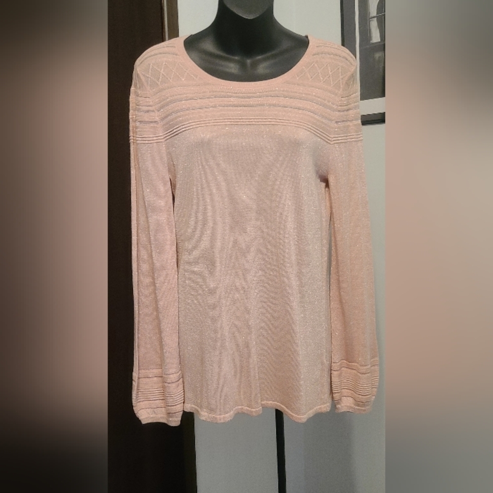 Liz Claiborne Sparkling Blush Crew Neck Sweater